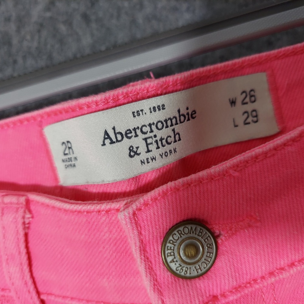 Abercrombie Fitch Womens 2 26 Skinny Jeans Pink Casual Everyday Stretch Denim - Picture 5 of 10